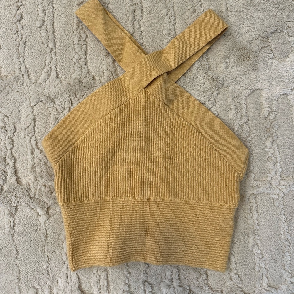Abercrombie crop top - yellow - xs